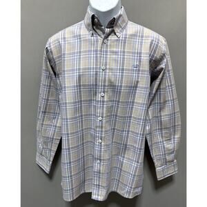 Southern Marsh Mens Small Plaid Long Sleeve Button Shirt Oxford Embroidered